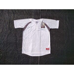 Louisville Slugger Baseball Shirt Adult Medium White Short Sleeve X-Dry Wicking